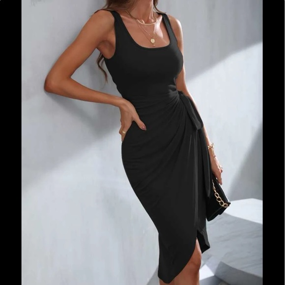 Boho Side Tie Bodycon Tank Top Dress - Picture 2 of 8